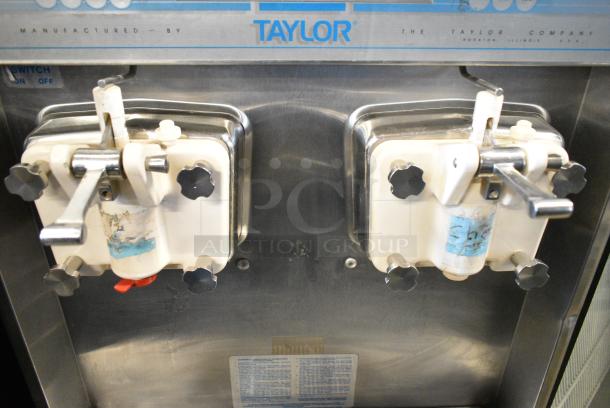 Taylor 755-27 Stainless Steel Commercial Floor Style 2 Flavor Soft Serve Ice Cream Machine on Commercial Casters. 208/240 Volts, 1 Phase. - Image 4 of 9