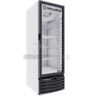 BRAND NEW SCRATCH AND DENT! Metalfrio NG26CHC Metal Commercial Single Door Reach In Cooler Merchandiser. 115 Volts, 1 Phase. Tested and Working!