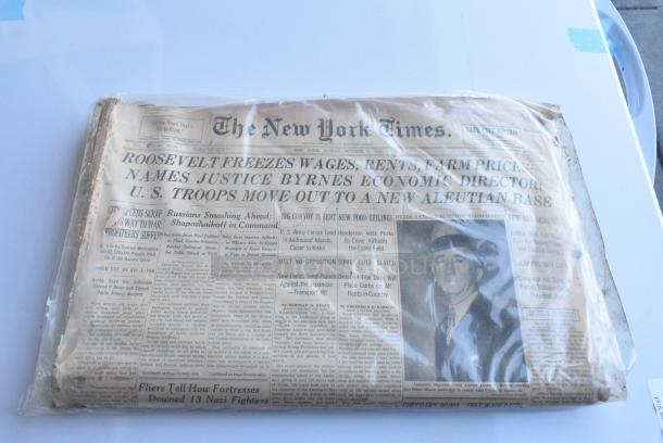 New York Times Newspaper from October 4, 1942 - Image 3 of 4