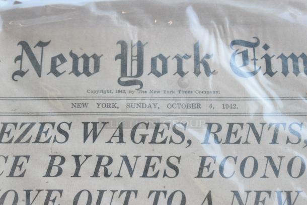 New York Times Newspaper from October 4, 1942 - Image 4 of 4