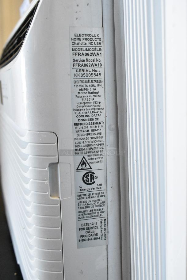 Frigidaire FFRA062WA1 Metal Window Mount Air Conditioner. 115 Volts, 1 Phase. Tested and Working! - Image 4 of 4
