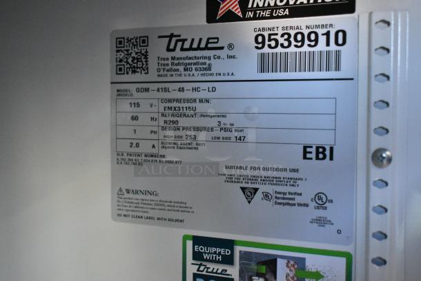 2018 True GDM-41SL-48-HC-LD Metal Commercial 2 Door Reach In Cooler Merchandiser. 115 Volts, 1 Phase. Tested and Working! - Image 5 of 5