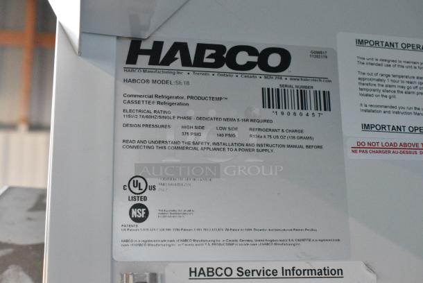 2019 Habco SE18 Metal Commercial Single Door Reach In Cooler Merchandiser w/ Poly Coated Racks. 115 Volts, 1 Phase. Tested and Working! - Image 4 of 4