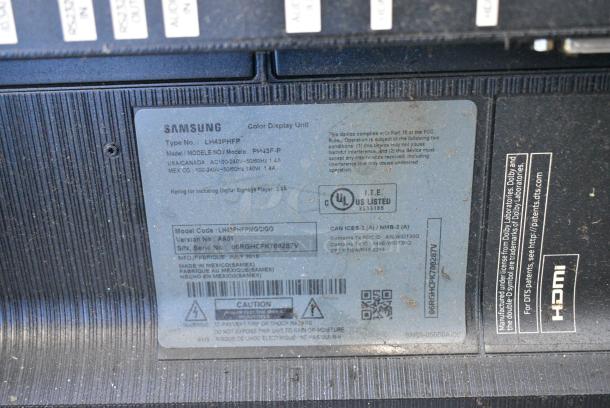 Samsung PH43F-P 43" Color Display Monitor. 100-240 Volts, 1 Phase. Buyer Must Pick Up - We Will Not Ship This Item. - Image 4 of 4