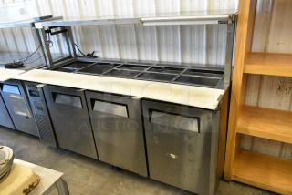 Turbo Air JBT-72 Stainless Steel Commercial Prep Table w/ Over Shelf on Commercial Casters. 115 Volts, 1 Phase. Tested and Working!