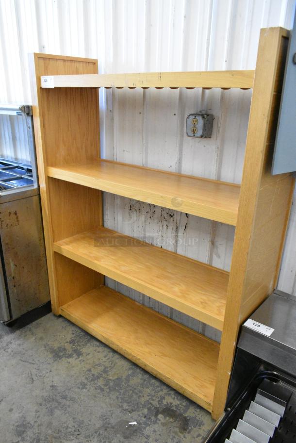 Wood Pattern 4 Tier Shelving Unit on Commercial Casters. - Image 2 of 5