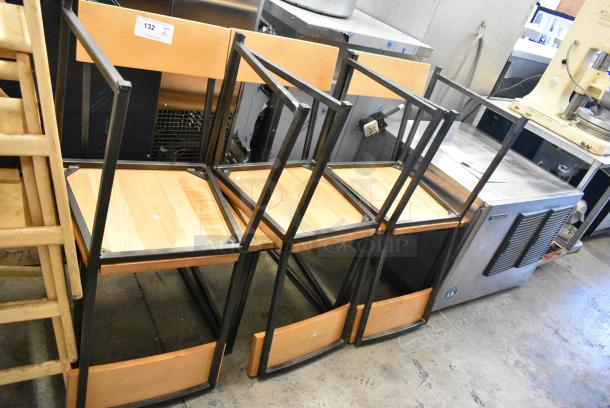 6 Wooden and Metal Dining Height Chair . 6 Times Your Bid! - Image 2 of 3
