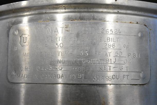 Cleveland KET-6T Stainless Steel Commercial Electric Powered 6 Quart Steam Kettle Tilting Kettle on Stand. 208 Volts, 3 Phase. - Image 8 of 8
