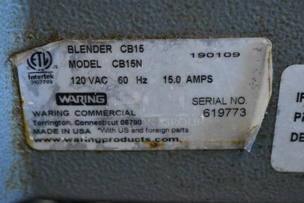 Waring CB15N Metal Commercial Countertop Blender w/ Metal Blender. 115 Volts, 1 Phase. Tested and Does Not Power On - Image 6 of 6