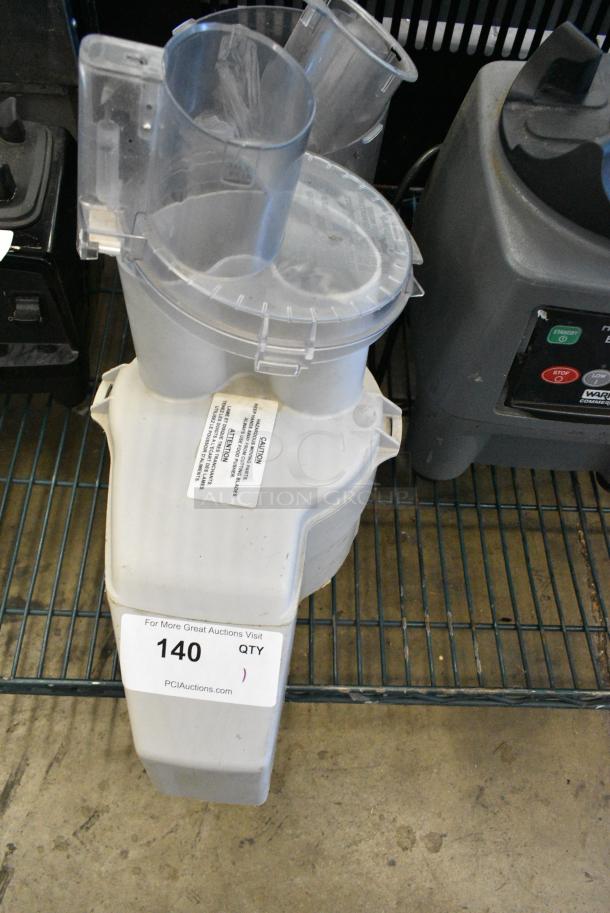 Gray Poly Continuous Feed Head for Food Processor w/ Grating Blade. - Image 1 of 4