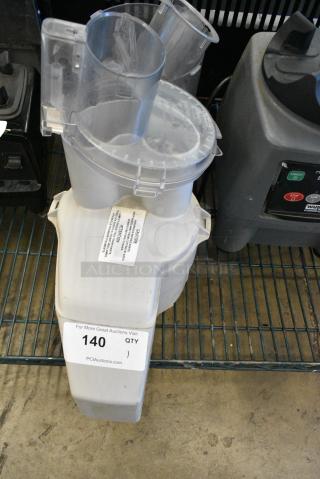 Gray Poly Continuous Feed Head for Food Processor w/ Grating Blade.