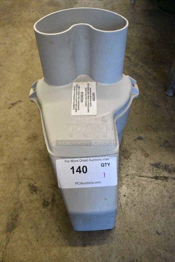 Gray Poly Continuous Feed Head for Food Processor w/ Grating Blade. - Image 2 of 4
