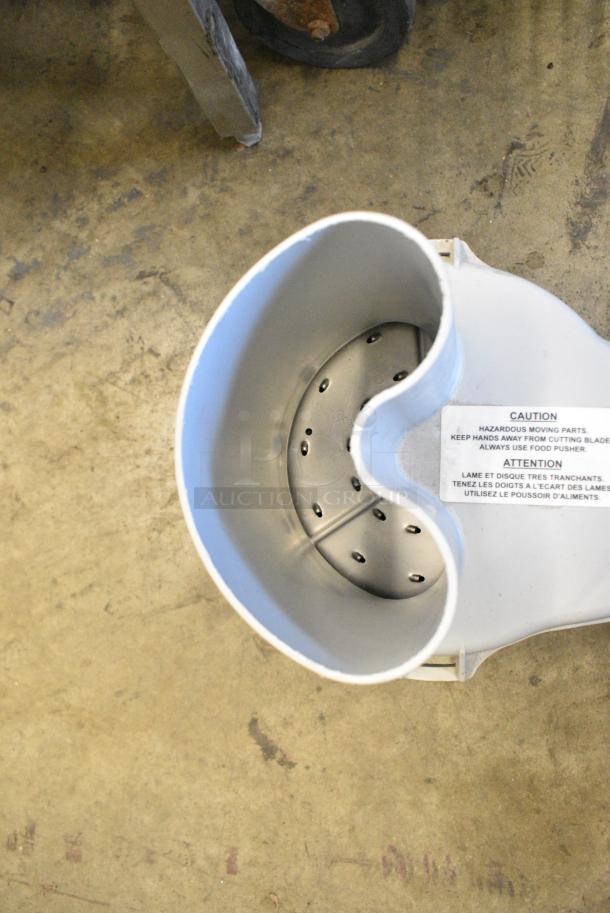 Gray Poly Continuous Feed Head for Food Processor w/ Grating Blade. - Image 3 of 4