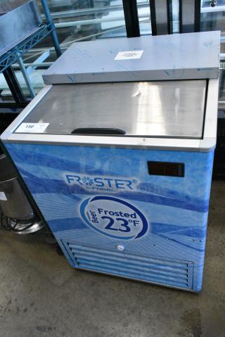 Fogel FROSTER-B-25-HC-US Stainless Steel Commercial Back Bar Bottle Cooler w/ Sliding Lid. 115 Volts, 1 Phase. Tested and Working!