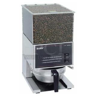 BRAND NEW SCRATCH AND DENT! Bunn 20580.0001 LPG Low Profile 6 lb. Single Hopper Grinder. Tested and Working!