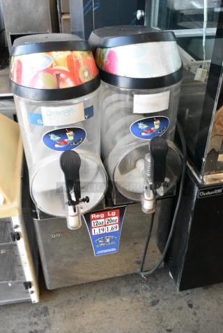 Donper XC224 Stainless Steel Commercial Countertop 2 Hopper Slushie Machine. 115 Volts, 1 Phase. Tested and Working!