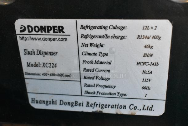 Donper XC224 Stainless Steel Commercial Countertop 2 Hopper Slushie Machine. 115 Volts, 1 Phase. Tested and Working! - Image 5 of 5