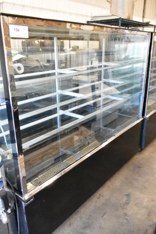 LIKE NEW! Gedun Metal Commercial Floor Style Deli Display Case Merchandiser on Commercial Casters. 208 Volts, 1 Phase.