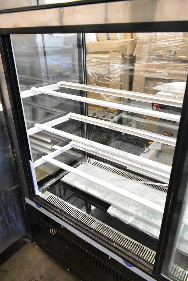 LIKE NEW! Gedun Metal Commercial Floor Style Deli Display Case Merchandiser on Commercial Casters.  208 Volts, 1 Phase. - Image 6 of 9