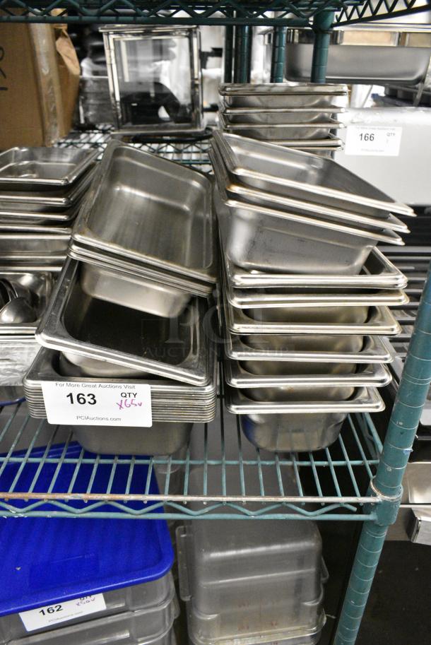 ALL ONE MONEY! Tier Lot of 65 Various Items Including Stainless Steel Drop In Bins, metal Bins and Utensils. - Image 2 of 4