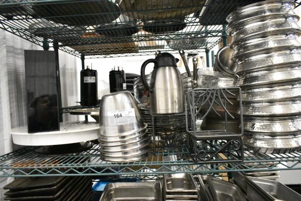 ALL ONE MONEY! Tier Lot of Various Items Including Stainless Steel Bowls, Coffee Carafe and Cake Stand - Image 1 of 5
