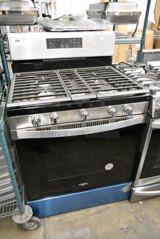 BRAND NEW SCRATCH AND DENT! Whirlpool Stainless Steel Commercial Natural Gas Powered 4 Burner Range w/ Convection Oven.