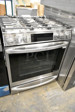 BRAND NEW SCRATCH AND DENT! LG Stainless Steel Commercial Natural Gas Powered 4 Burner Range w/ Convection Oven.