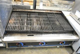 Star Max Stainless Steel Commercial Countertop Natural Gas Powered Charbroiler Grill.