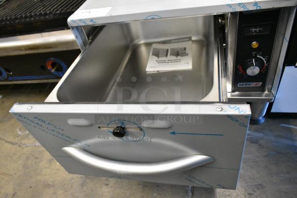BRAND NEW SCRATCH AND DENT! 2024 ServIt 423WDNFS1 Stainless Steel Commercial Countertop Single Drawer Warming Drawer. 120 Volts, 1 Phase. Tested and Working! - Image 4 of 7