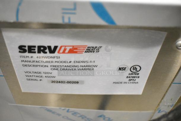 BRAND NEW SCRATCH AND DENT! 2024 ServIt 423WDNFS1 Stainless Steel Commercial Countertop Single Drawer Warming Drawer. 120 Volts, 1 Phase. Tested and Working! - Image 7 of 7