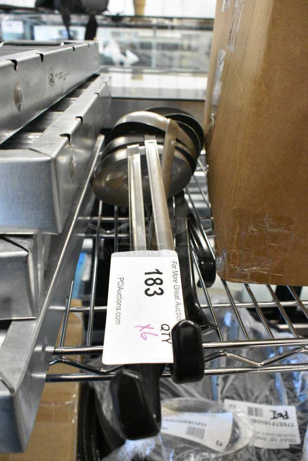 BRAND NEW SCRATCH AND DENT! Lot of 6 Vollrath 56728 8 oz. Two-Piece Oval Stainless Steel Ladle with Black Kool-Touch® Handle - Image 2 of 3