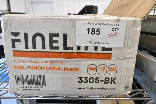 BRAND NEW SCRATCH AND DENT! Lot of 48 Fineline 3305-BK Platter Pleasers 5 oz. Black Plastic Punch / Serving Disposable Ladle - Image 2 of 4