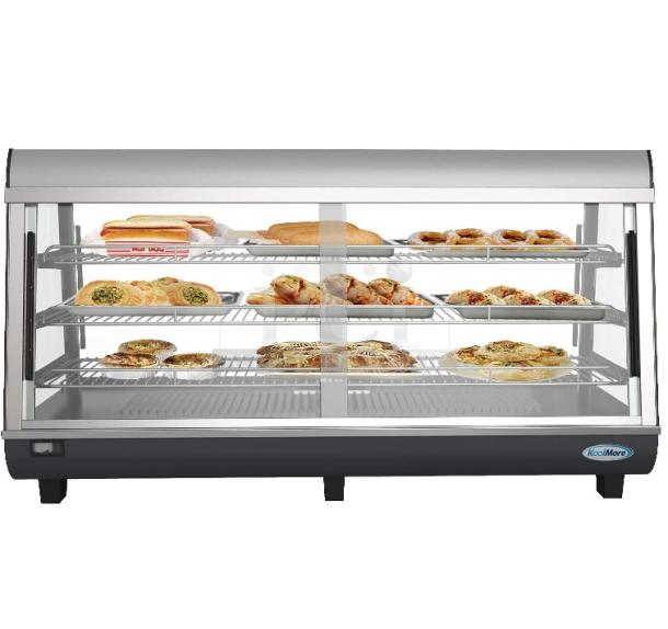 BRAND NEW SCRATCH AND DENT! KoolMore HDC-6C Commercial 48" Countertop Food Warmer Display Case Merchandiser with LED Lighting and Front Sliding Door. 115 Volts, 1 Phase. Tested and Working! - Image 1 of 9