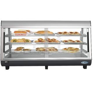 BRAND NEW SCRATCH AND DENT! KoolMore HDC-6C Commercial 48" Countertop Food Warmer Display Case Merchandiser with LED Lighting and Front Sliding Door. 115 Volts, 1 Phase. Tested and Working!