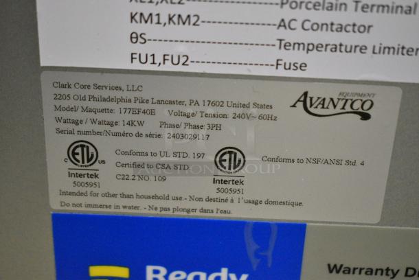 BRAND NEW SCRATCH AND DENT! Avantco 177EF40E Stainless Steel Commercial Countertop Electric Powered Deep Fat Fryer w/ 2 Metal Fry Baskets. 240 Volts. - Image 7 of 7