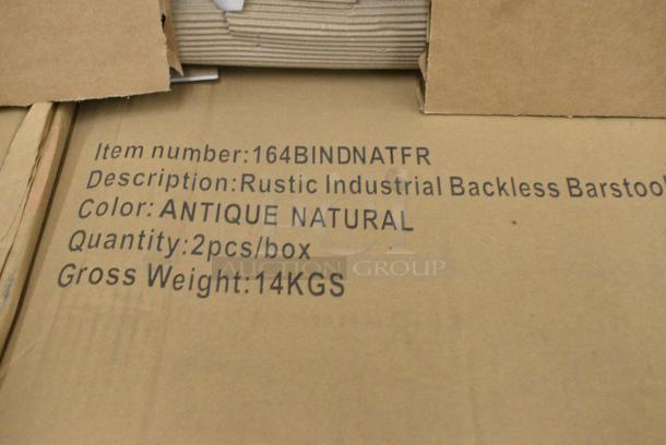 4 BRAND NEW SCRATCH AND DENT! Lancaster Table & Seating 164BINDNATFR Industrial Backless Bar Stool with Honey Maple Finish. 4 Times Your Bid! - Image 3 of 5