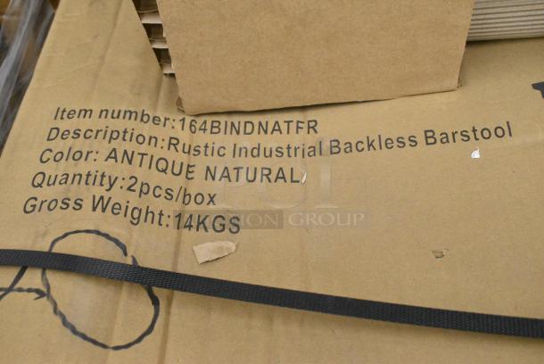 4 BRAND NEW SCRATCH AND DENT! Lancaster Table & Seating 164BINDNATFR Industrial Backless Bar Stool with Honey Maple Finish. 4 Times Your Bid! - Image 4 of 5