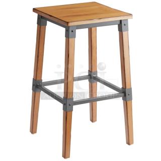 6 BRAND NEW SCRATCH AND DENT! Lancaster Table & Seating 164INDNATRST/164BINDNATFR Stools.  6 Times Your Bid!