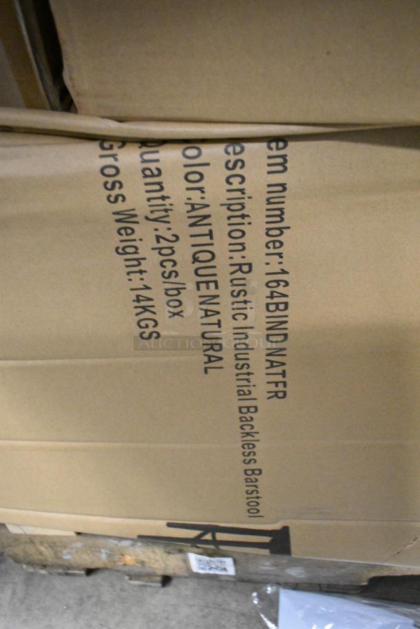 6 BRAND NEW SCRATCH AND DENT! Lancaster Table & Seating 164INDNATRST/164BINDNATFR Stools.  6 Times Your Bid! - Image 6 of 6