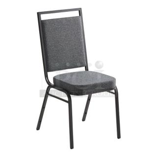 20 BRAND NEW SCRATCH AND DENT! Lancaster Table & Seating 164BNQSQGRYF Square Back Banquet Chair with Gray Fabric and Black Frame. 20 Times Your Bid!