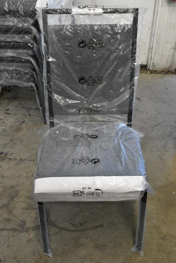 20 BRAND NEW SCRATCH AND DENT! Lancaster Table & Seating 164BNQSQGRYF Square Back Banquet Chair with Gray Fabric and Black Frame. 20 Times Your Bid! - Image 3 of 5