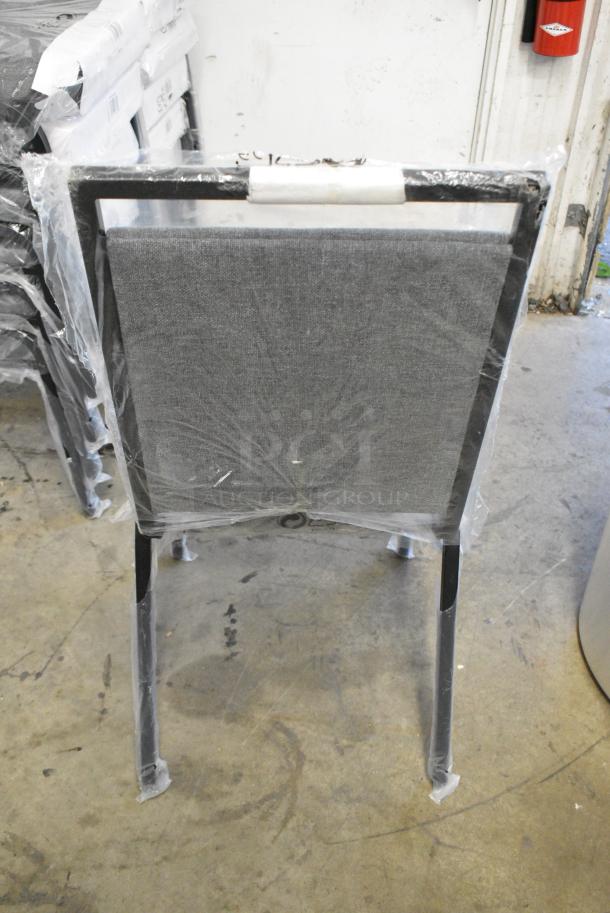 20 BRAND NEW SCRATCH AND DENT! Lancaster Table & Seating 164BNQSQGRYF Square Back Banquet Chair with Gray Fabric and Black Frame. 20 Times Your Bid! - Image 4 of 5