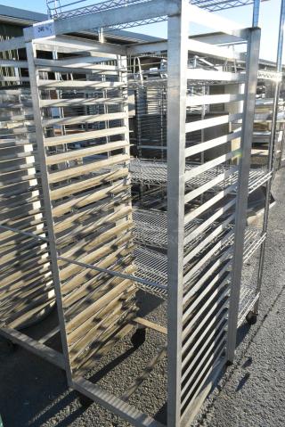 Metal Commercial Pan Transport Rack on Commercial Casters.