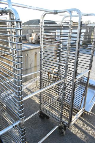 Metal Commercial Pan Transport Rack on Commercial Casters