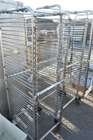 Metal Commercial Pan Transport Rack on Commercial Casters