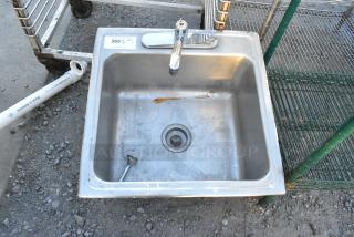 Stainless Steel Single Bay Drop In Sink w/ Faucet.
