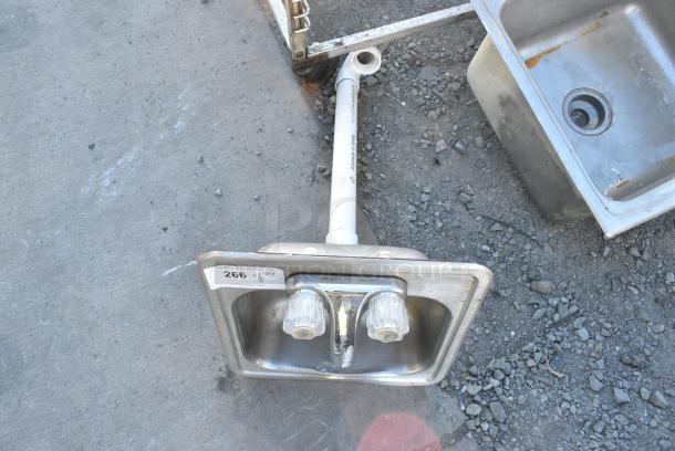 Stainless Steel Single Bay Drop In Sink w/ Faucet and Handles. - Image 2 of 2
