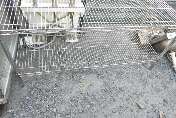 Chrome Finish 3 Tier Wire Shelving Unit. BUYER MUST DISMANTLE. PCI CANNOT DISMANTLE FOR SHIPPING. PLEASE CONSIDER FREIGHT CHARGES. - Image 2 of 3