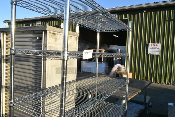 Chrome Finish 6 Tier Wire Shelving Unit on Commercial Casters. BUYER MUST DISMANTLE. PCI CANNOT DISMANTLE FOR SHIPPING. PLEASE CONSIDER FREIGHT CHARGES. - Image 3 of 4