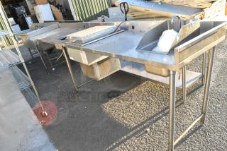 Stainless Steel Table w/ Sink Bay, Silver King Bay and Cut Out.